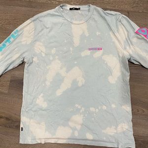 OBEY Blue & White Tie Die Long-sleeve Shirt